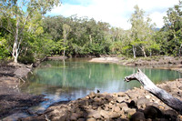 Tim's swimming hole (he didn't see the croc sign!)